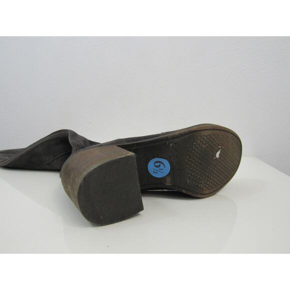 Lucky Brand 6.5 Leather Rayla Over The Knee Boots Block Heel Brown Suede Boots - Picture 16 of 16